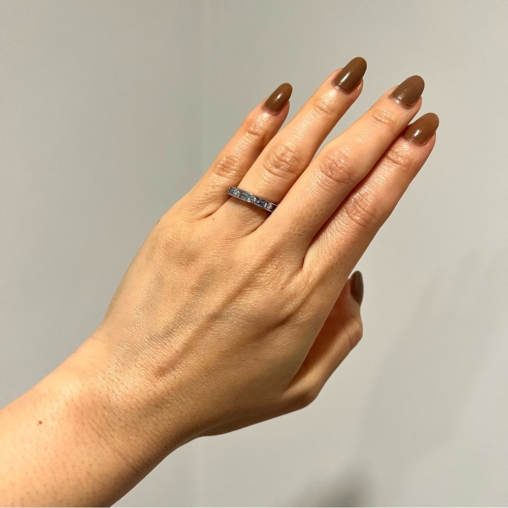 NEW Diamonique Blue Diamond Band Ring